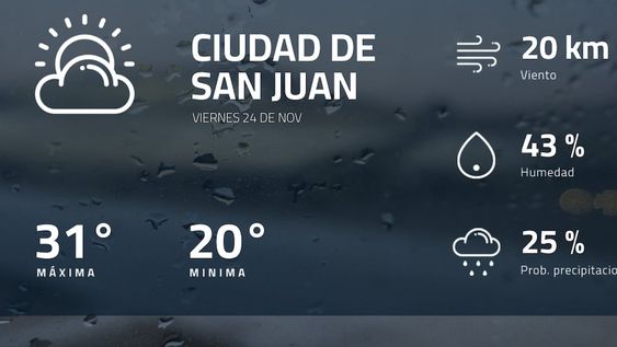 Pronóstico regional: así estará el tiempo en Ciudad de San Juan