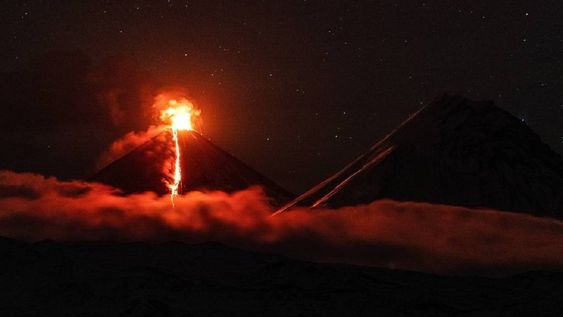 El volcán ruso Kliuchevskói