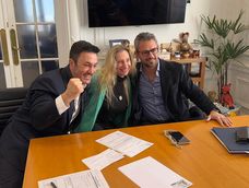 Luis Petri junto a Karina Milei y Martín Menem, protagonistas el escándalo de los audios filtrados.