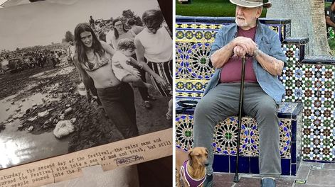 Los Andes | Ken Feil en el final de su vida, en un banco de la plaza España. Años antes había retratado el festival de Woodstock. | Fotos: Gentileza