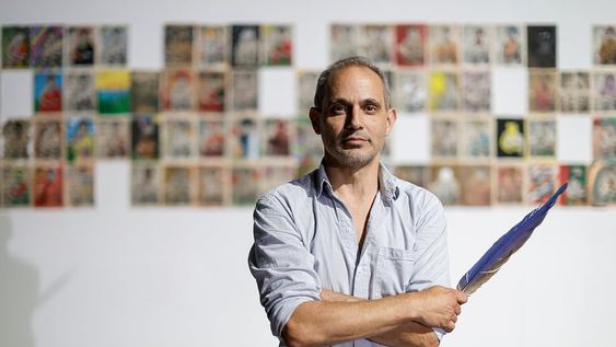 Instantes de la V Bienal del Sur, Pueblos en Resistencia. Museo de Bellas Artes en Caracas, República Bolivariana de Venezuela, junto a Orlando PelichottiFoto gentileza Javier Campos