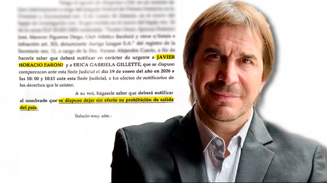 Levantaron la prohibición de salida del país a Javier Faroni.