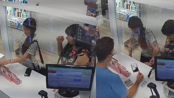 Mecheras robaban maquillaje en una farmacia de Córdoba, las descubrieron y huyeron a pura sonrisa. Captura: El Doce