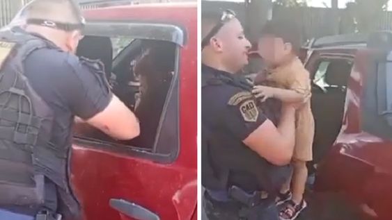Rescate de un nene de 2 años encerrado en un auto: sus abuelos andaban de shopping