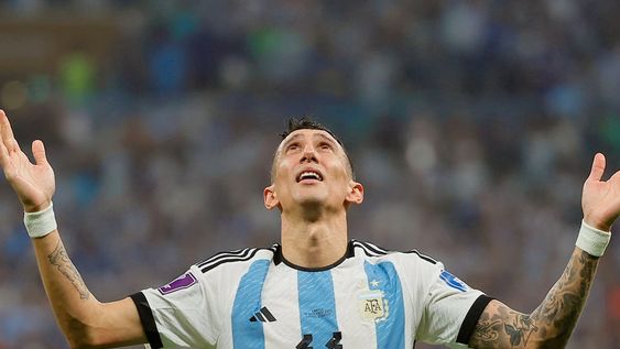 Angelito Di María es un jugador emblemático en la era de Lionel Scaloni. El Fideo hizo dos goles memorables en las finales de la Copa América, en Brasil 2021, y la Copa del Mundo en Qatar 2022.   EFE/EPA/Ronald Wittek