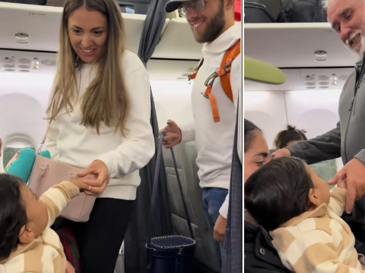 Un bebé retrasó la fila del avión y el video enamoró a todos.