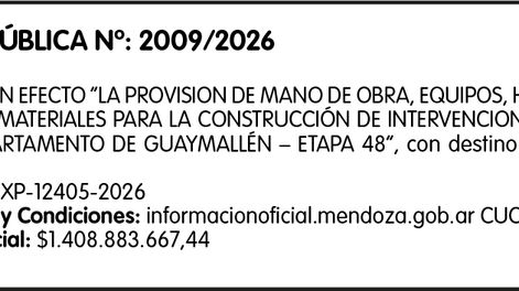 guaymallen dejo sin efecto una licitacion publica para obras urbanas