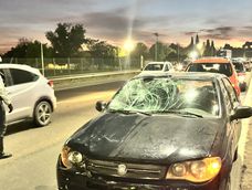 Choque en cadena con un peatón herido en el Acceso Este&nbsp;
