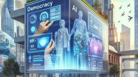 La inteligencia artificial fortalecerá el surgimiento de las Democracias Sintéticas. Foto generada con IA