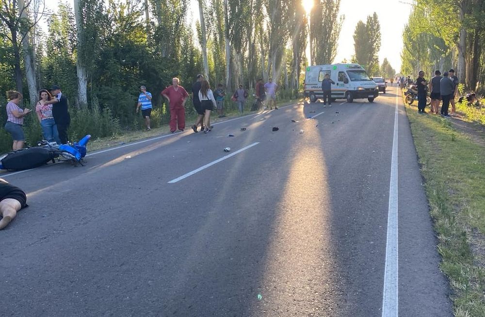 Dos motociclistas chocaron de frente en San Rafael. Foto: Prensa Seguridad de Mendoza