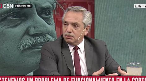 Los Andes | Alberto Fernández criticó a la Corte durante su entrevista en el canal C5N.