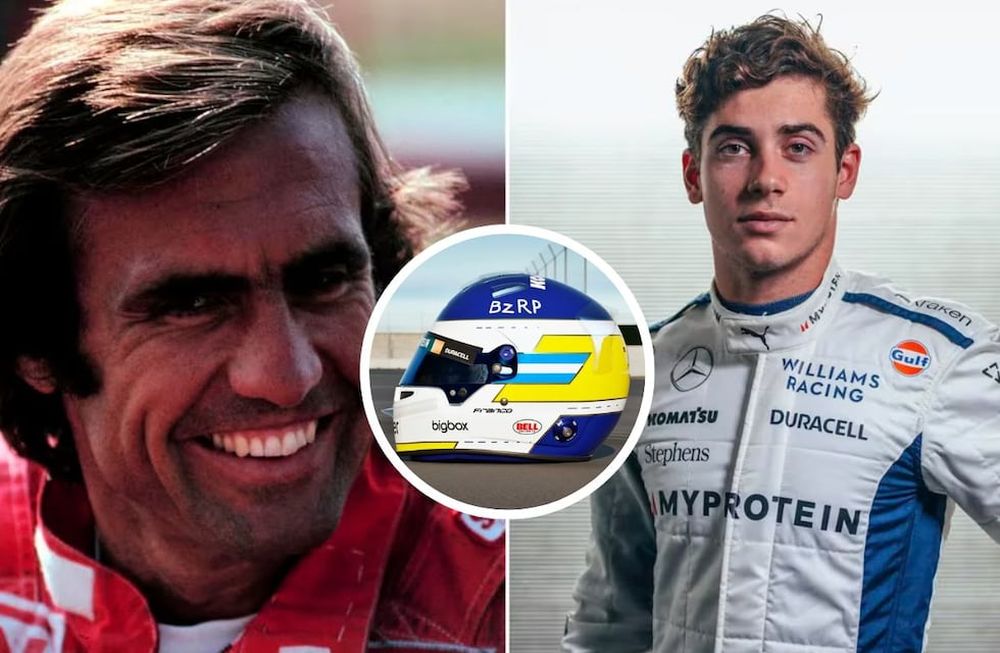 Franco Colapinto homenajea a Carlos Reutemann con un casco icónica
