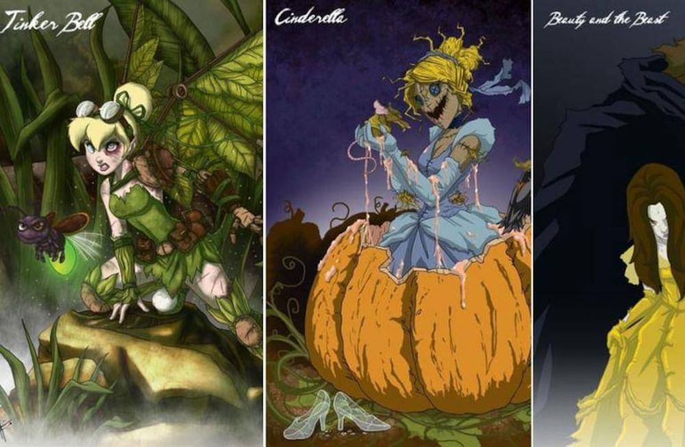 Halloween: las princesas de Disney se convirtieron en macabras