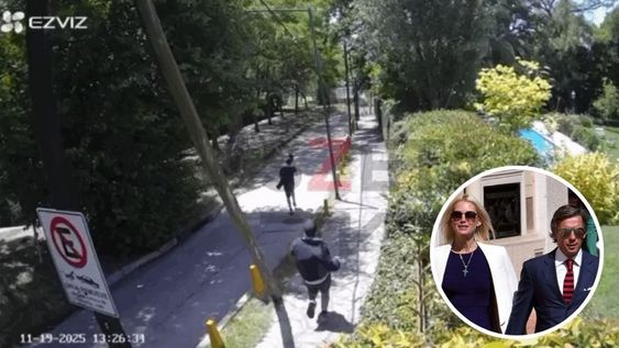 Circula en redes el video que muestra como los ladrones huyen de la vivienda de Valeria Mazza tras el intento de robo.&nbsp;