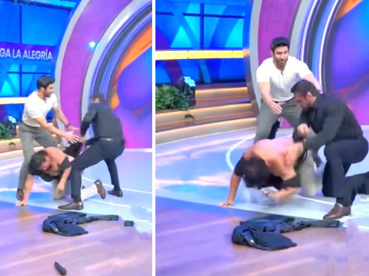 Un luchador generó caos tras golpear a varias personas en un programa de la televisión de México.