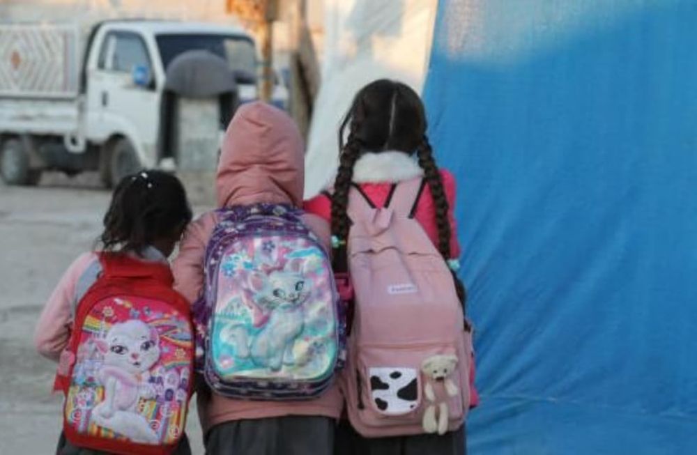 Niñas yazidíes es un campo de refugiados. Foto: BBC News