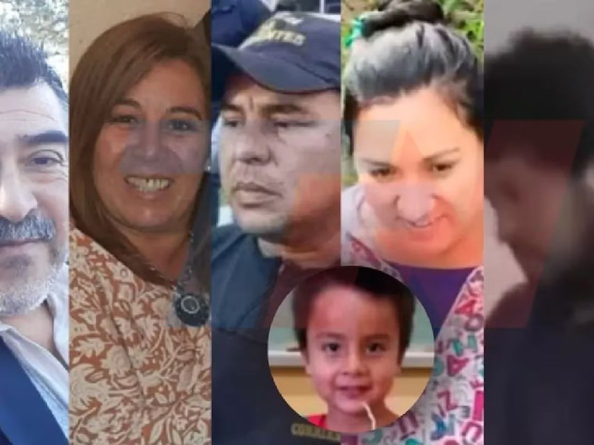 De izquierda a derecha, estos son los seis detenidos por la desaparición de Loan: Carlos Pérez, Victoria Caillava, Walter Maciel, Mónica del Carmen Millapi, Antonio Benítez y Daniel “Fierrito” Ramírez . (Foto: gentileza TN)