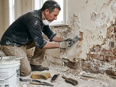 santiago, albanil: para recuperar una pared con humedad hay que picar hasta retirar todo el material deteriorado