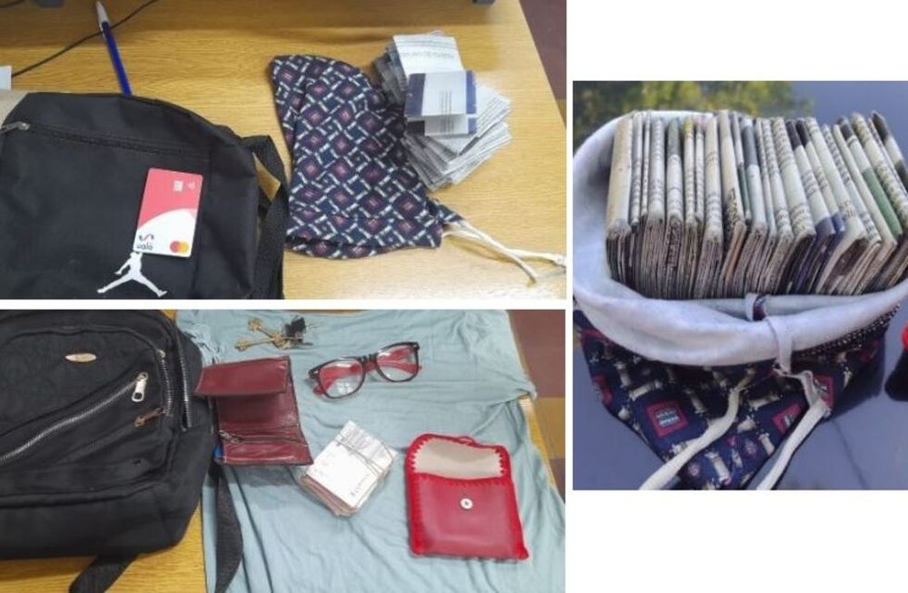 Secuestraron fajos de papel de diario, cortados y agrupados para simular dinero. | Foto: Ministerio de Seguridad