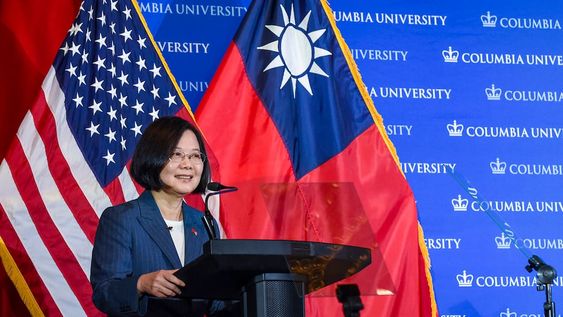 Tsai Ing-wen, presidente de Taiwán, durante su visita en 2019 a una universidad estadounidense.
