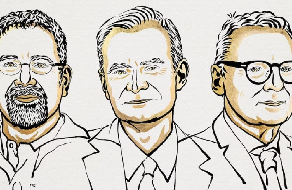 Daron Acemoglu, Simon Johnson y James A. Robinson ganan el Premio Nobel de Economía 2024 (Ilustración: Niklas Elmehed)