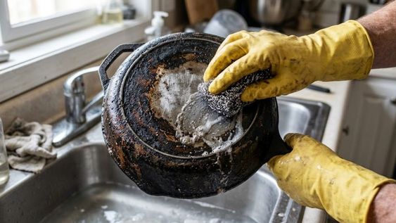 Después de cocinar, una vez que la sartén se haya enfriado, conviene limpiar la base y retirar los restos visibles.