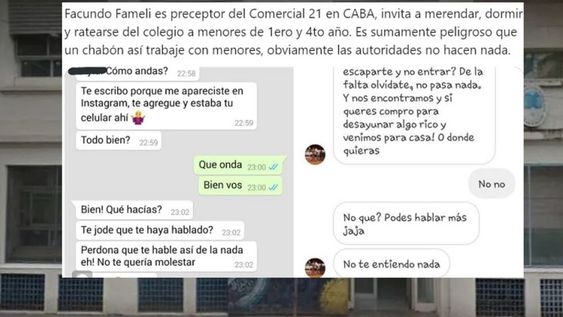 Filtran chats y audios de un preceptor que acosaba a alumnas: “Querés escaparte mañana”