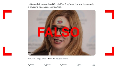 Es falso que Lilia Lemoine haya faltado a la sesión en la que se aprobó el financiamiento para las universidades y el Garrahan