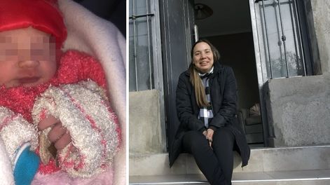 Los Andes | La beba fue dejada abrigada, alimentada y perfumada en el barrio Alto Mendoza. Soledad Ripoll es quien la encontró. | Foto: Los Andes
