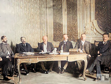 Emilio Civit, el primero de la derecha, con Julio ArgentinoRoca y el resto de los Ministros (1904)