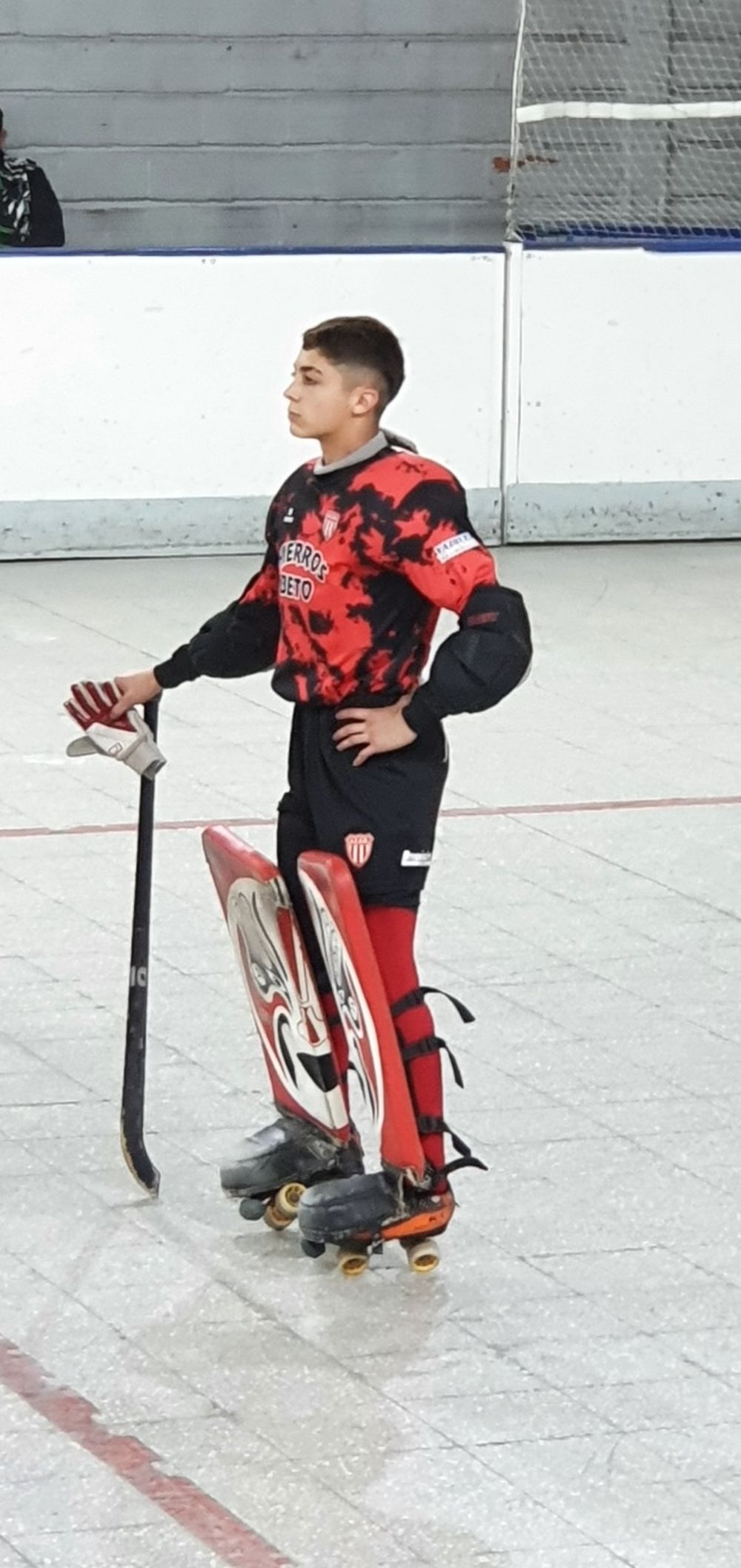 Hockey patín. Bautista Pascual arquero de Argentina y de AC. San Martín