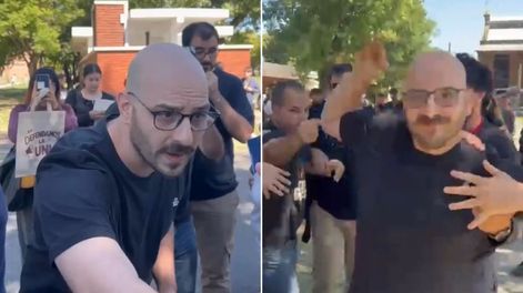 Un docente agredió a estudiantes libertarios en la Universidad Nacional de Lanús.