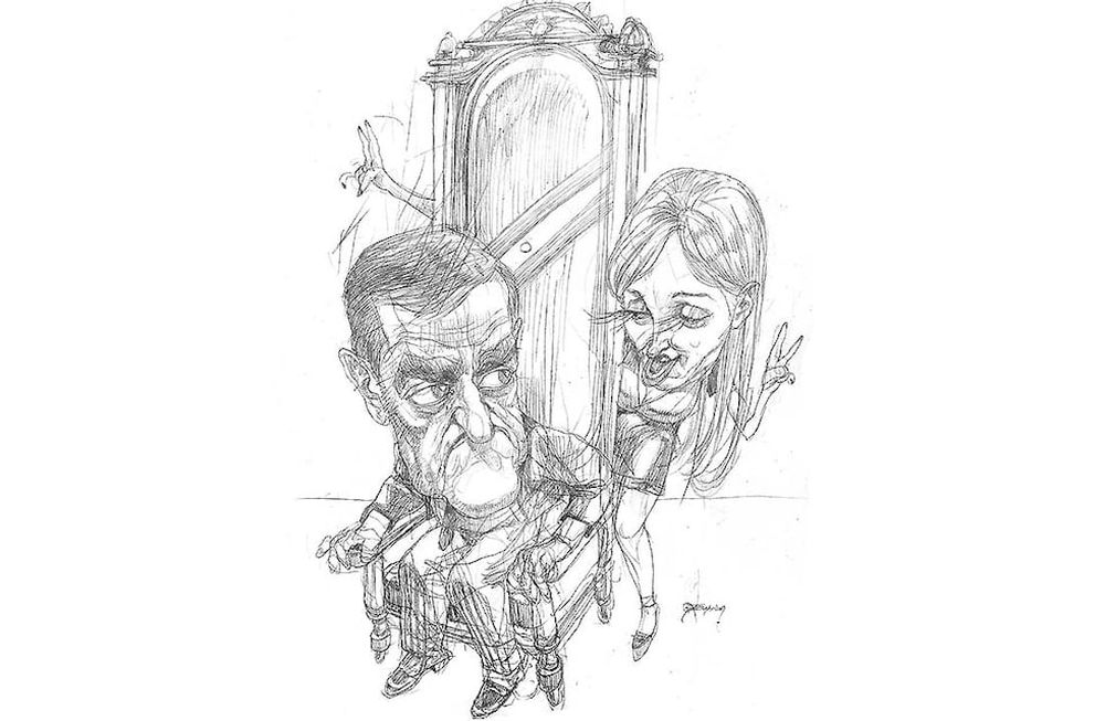 Son muchos los embates del gobierno nacional que Rodolfo Suárez debe intentar asimilar por el hecho de ser de la oposición a nivel nacional. / Caricatura: Gabriel Fernández