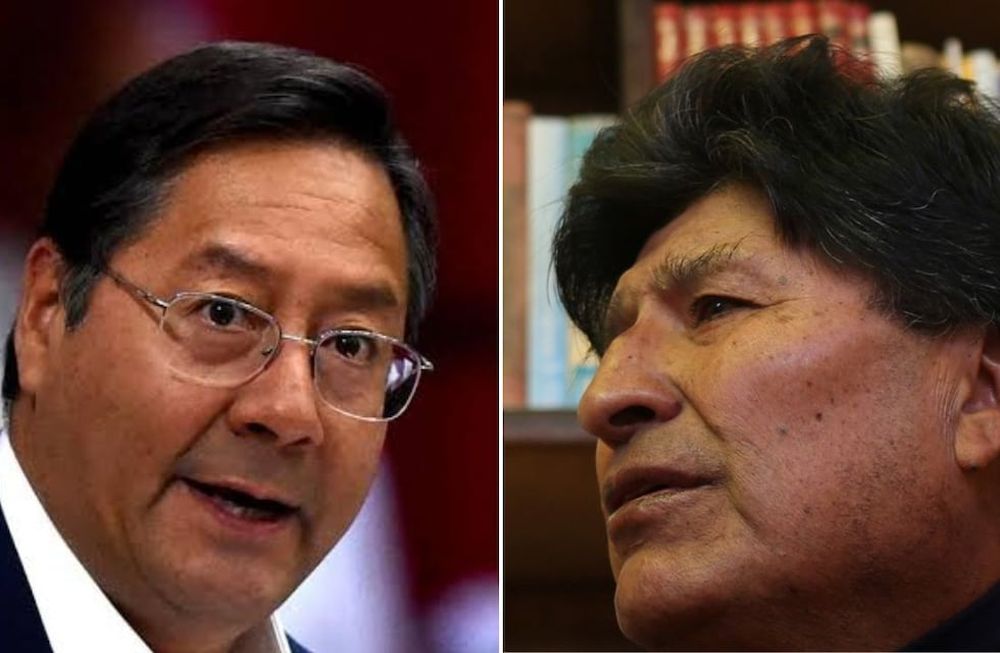El presidente actual de Bolivia, Luis Arce, y el ex presidente boliviano, Evo Morales. Ayer aliados, hoy enfrentados.
