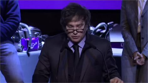 Javier Milei encabezó un acto en Junín, Buenos Aires.