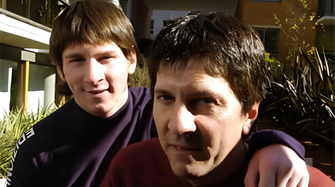 Lionel Messi junto a su padre.&nbsp;