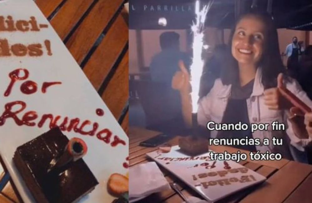 La joven mostró el gran festejo que hizo con su familia cuando renunció a su “trabajo tóxico”.