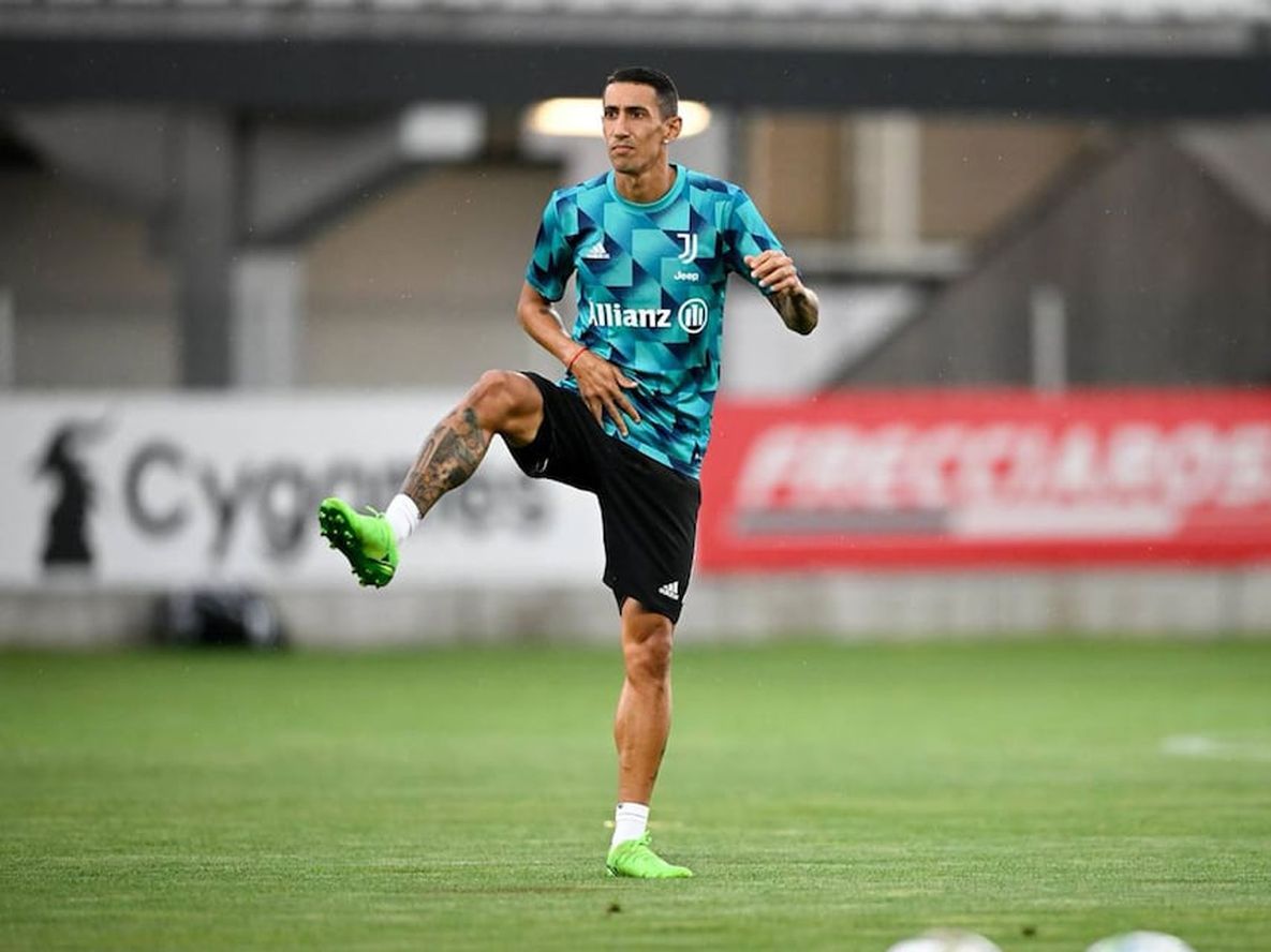 Sonríe Scaloni. Angel Di María volvió a los entrenamientos en la Juventus. / Gentileza.