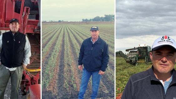 De izq. a der. Pablo López (Finca Lopecito), Daniel Castillo (Agrarias del Sur) y Pablo Riera (Finca Giten).