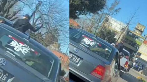 Violenta caravana de despedida de un joven asesinado en La Matanza. Foto: Captura de video