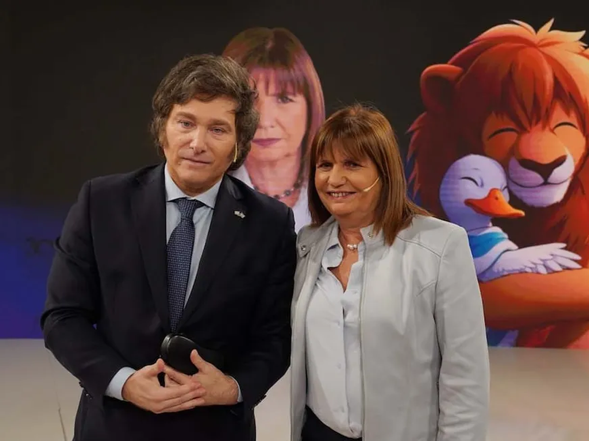 El presidente Javier Milei y la ministra Patricia Bullrich