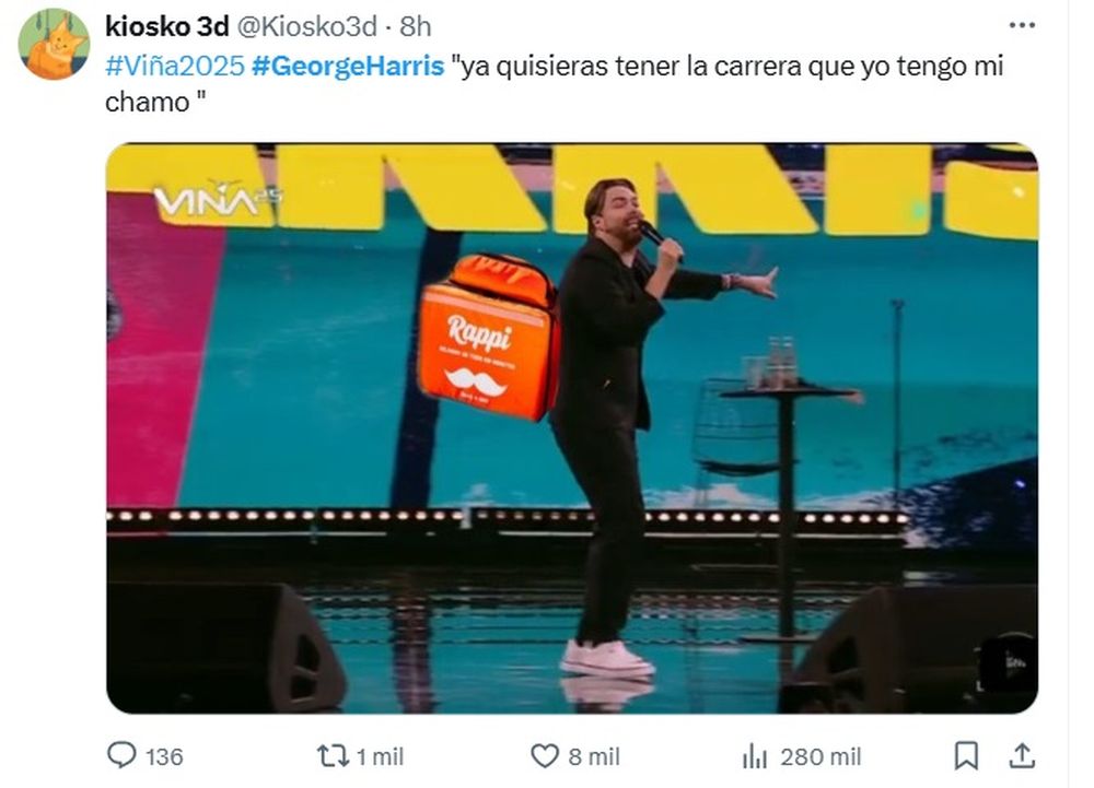 Memes en X: chilenos desquitaron su rechazo al comediante venezolano George Harris por su fallida presentación en Viña 2025