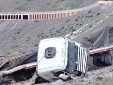 desbarranco un camion en los caracoles de chile: de cuanto es la demora en los libertadores
