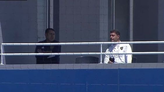 Riquelme y Battaglia, juntos en medio de la crisis de Boca. / Gentileza.