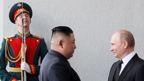 Kim Jong-un y Vladimir Putin, presidentes de Corea del Norte y Rusia respectivamente, en una imagen de archivo.