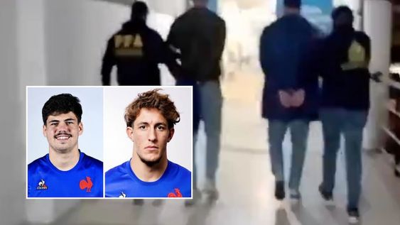 Los rugbiers franceses que estuvieron detenidos en Mendoza acusado de abuso sexual. 