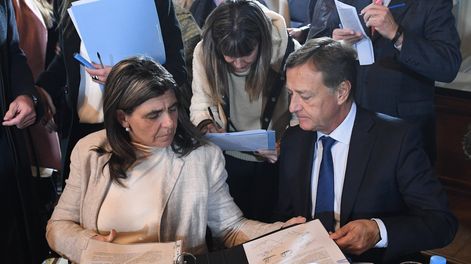 Los senadores nacionales por Mendoza, Mariana Juri y Rodolfo Suárez (UCR).&nbsp;