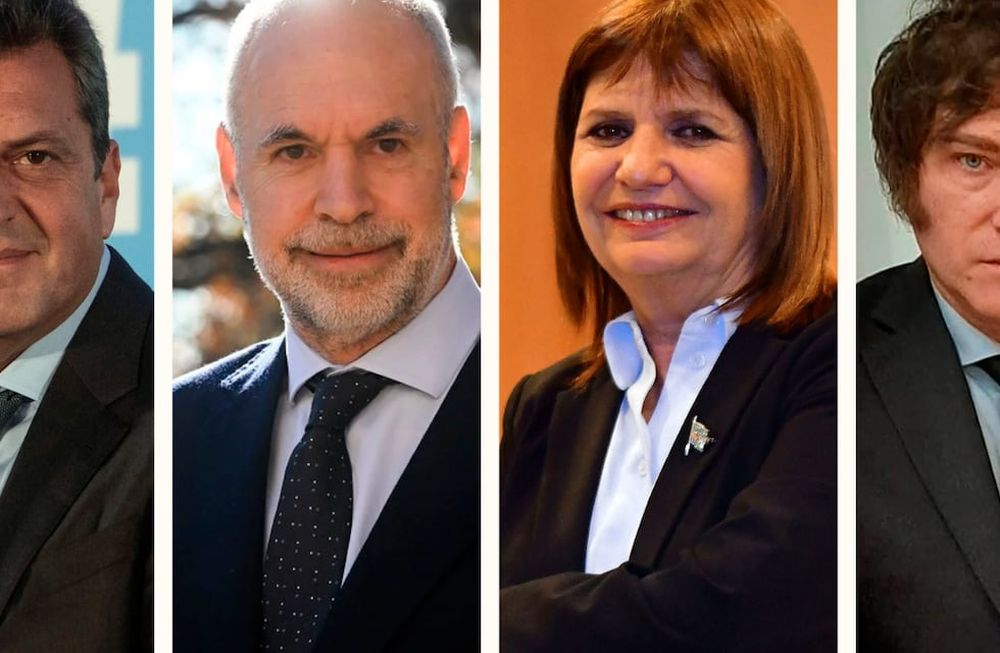 Sergio Massa, Horacio Rodriguez Larreta, Patricia Bullrich y Javier Milei: uno de ellos será el próximo presidente. Gentileza: Clarín.