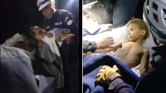 Impactante video: así rescataron a un niño de tres años bajo los escombros tras los terremotos en Venezuela