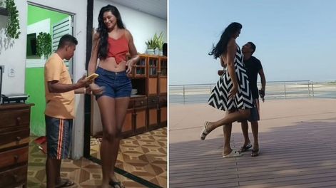 La pareja brasileña de Elisane y Francinaldo demuestra que el amor puede superar las críticas en redes sociales y romper con los estereotipos sobre la altura.